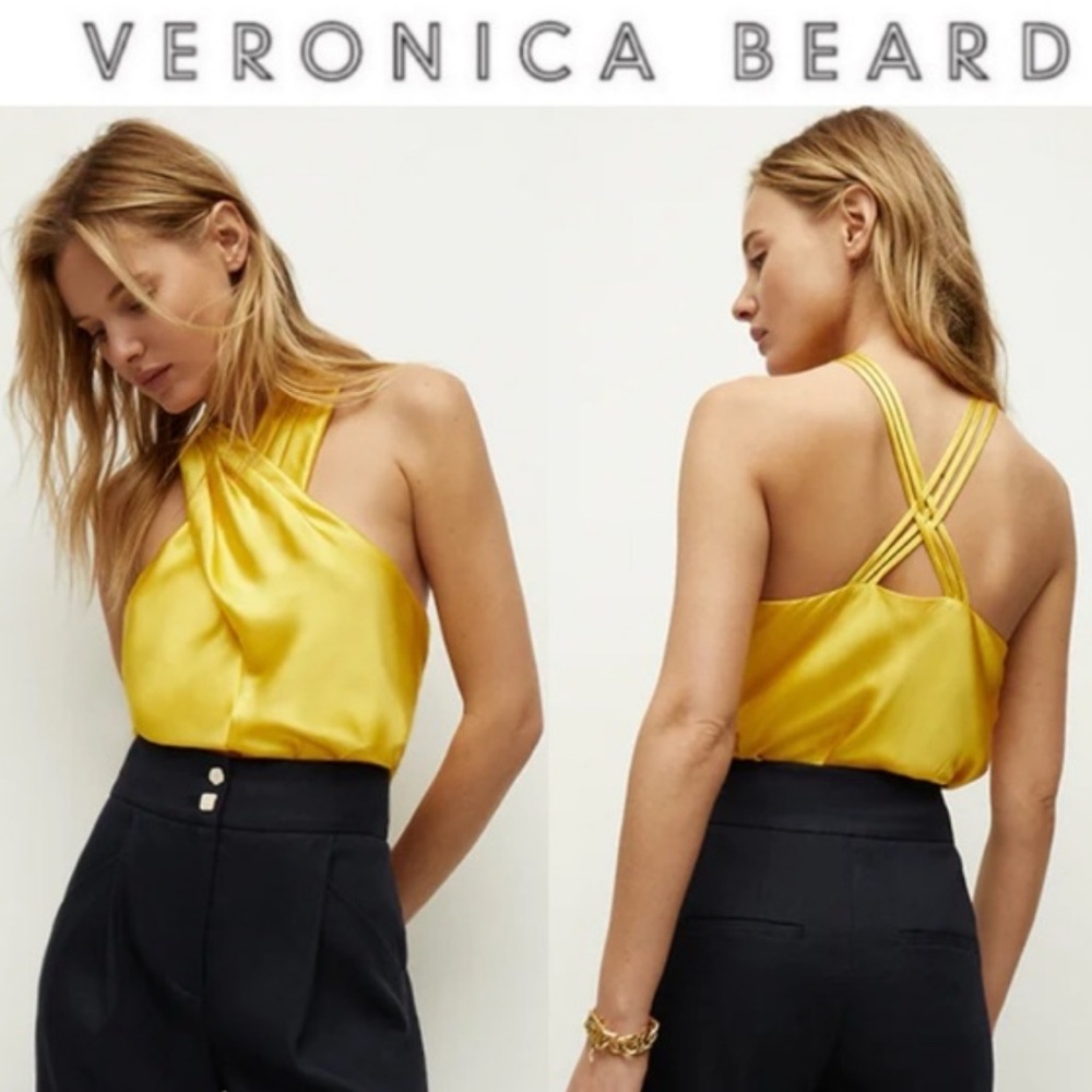 NWT VERONICA BEARD STEWART CHARMEUSE SILK TOP SZ 4 #G2